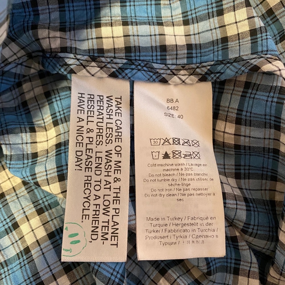 GANNI Seersucker Check Smock Midi Dress - Azure Blue size 8 - Picture 13 of 14